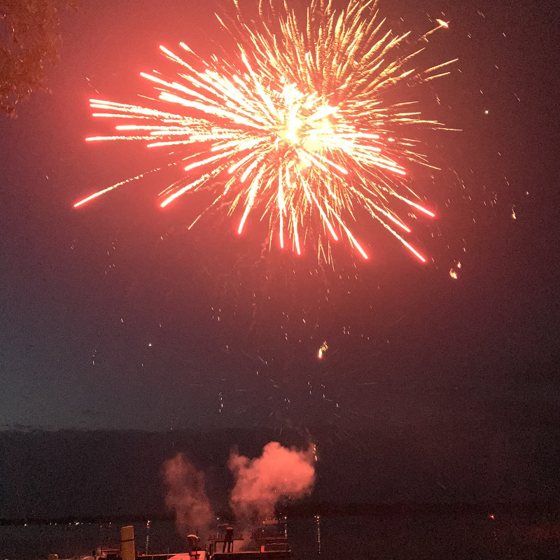 fireworks off the dock