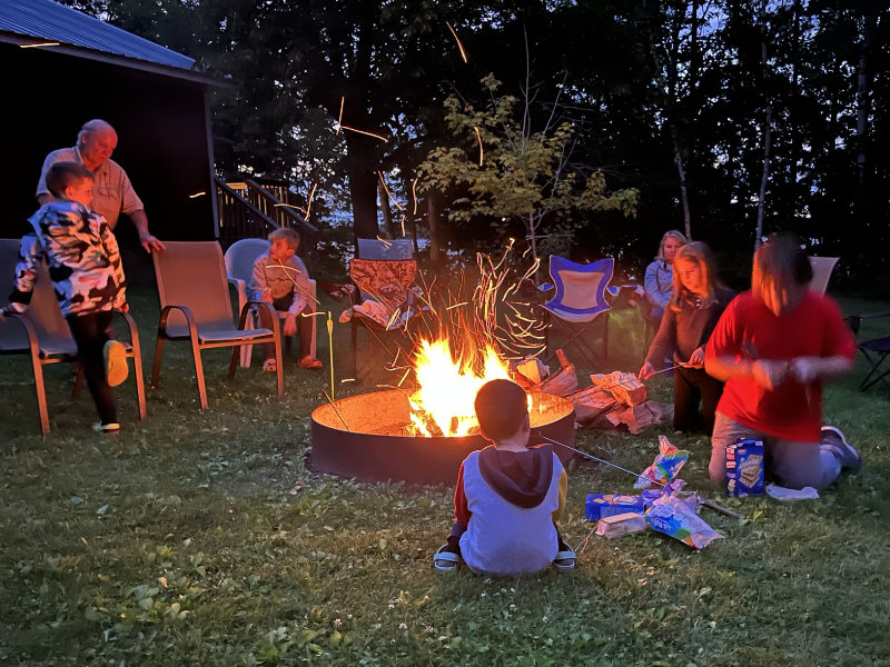 Family around the campfire